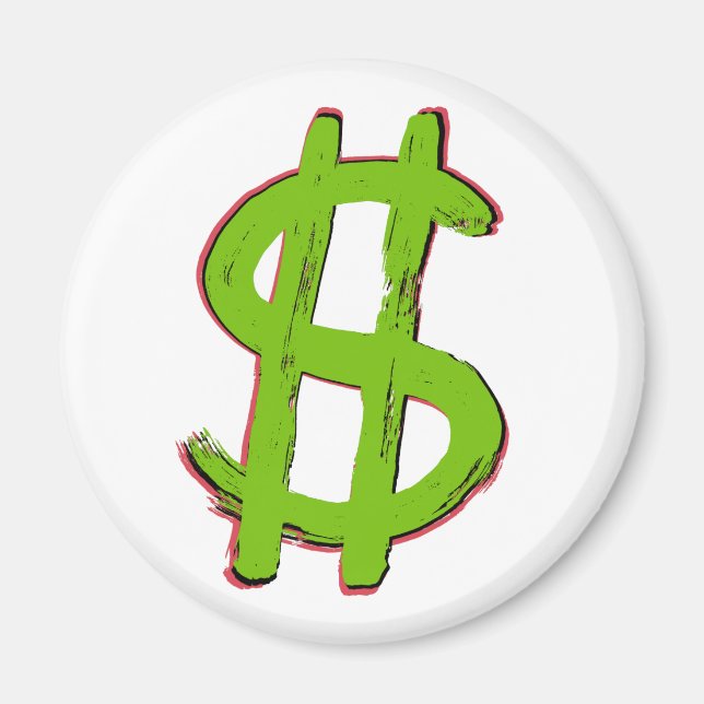 Aimant Signe dollar vert (Devant)