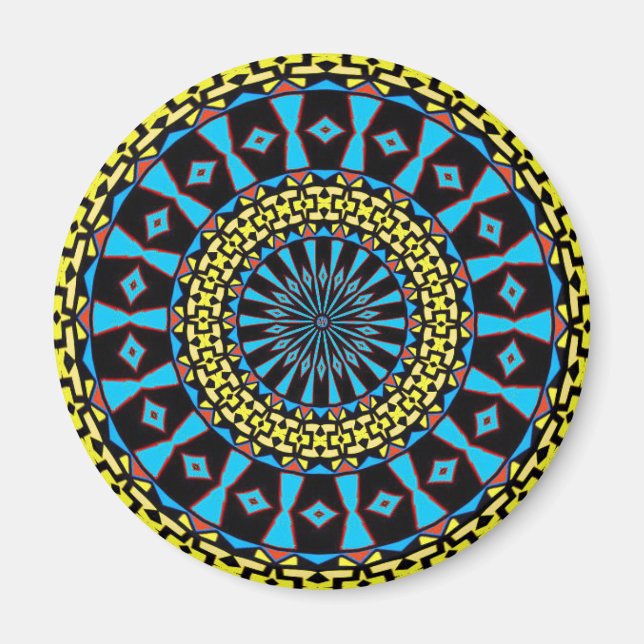 Aimant Signe hex hollandais de Pennsylvanie Cercles bleus (Devant)