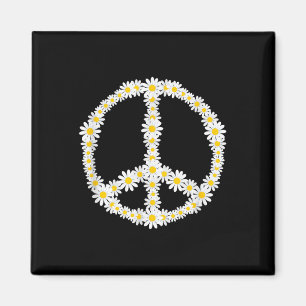 Aimant SIGNE Hippie Fleurs anti-guerre Logo Daisies Paix