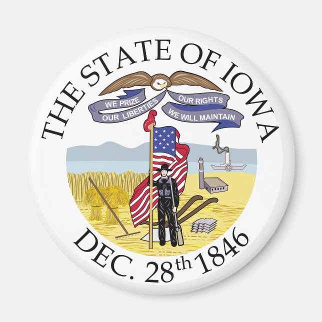 Aimant signe Iowa (Devant)