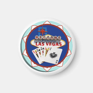 Aimant Signe Las Vegas & Cartes Poker Chip