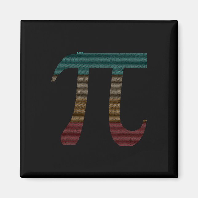 Aimant Signe Pi vintage à 10000 chiffres - Mathématiques  (Devant)