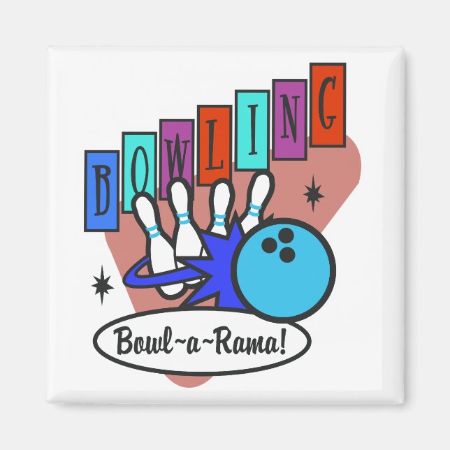 Aimant signe rétro bowl-a-rama (Devant)