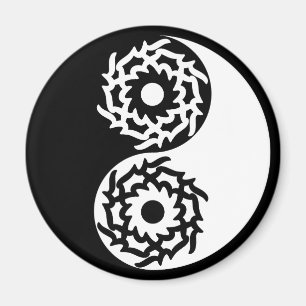 Aimant Signe yin et yang noir et blanc