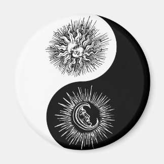 Aimant Signe Yin et yang - Soleil vs Lune