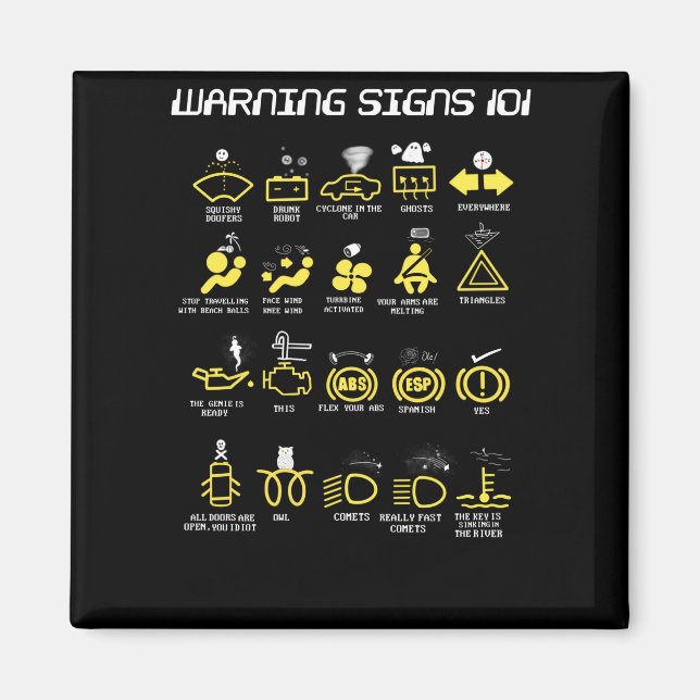 Aimant Signes d'avertissement 101 (Devant)