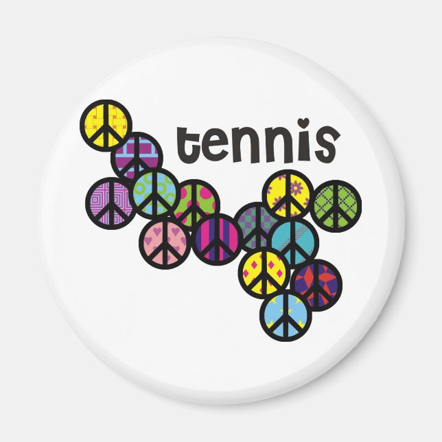 Aimant Signes de paix de tennis remplis (Devant)