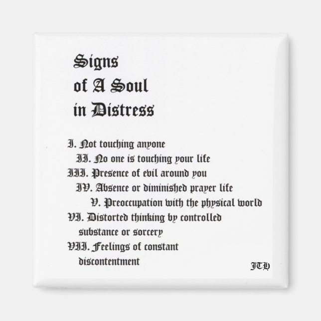 Aimant Signes d'une âme en détresse (Devant)
