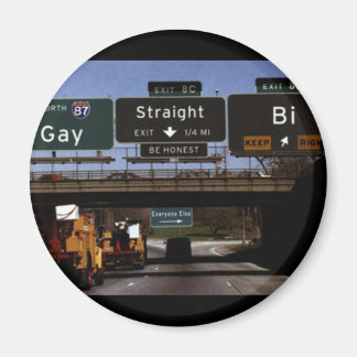 Aimant Signes routiers Gay/Droit/Bi