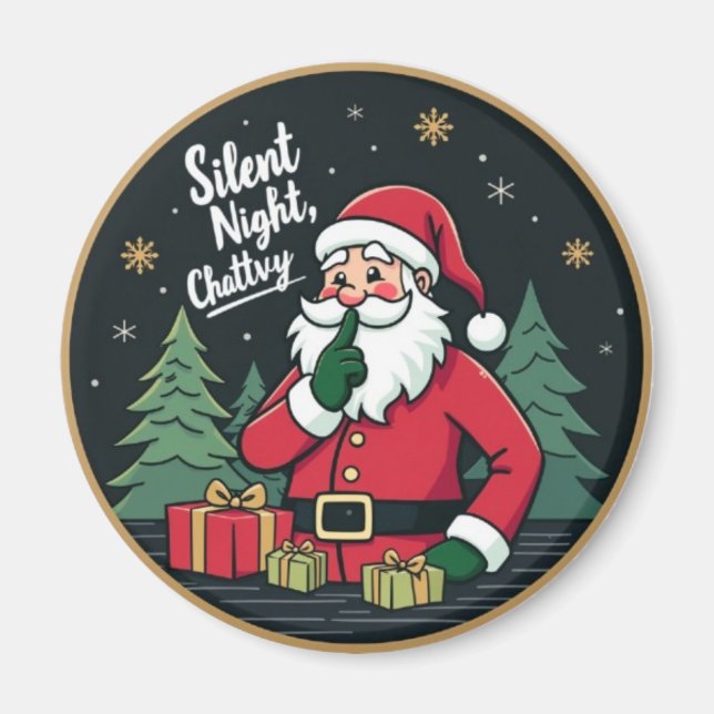 Aimant Silent Night, Chatty Santa (Devant)