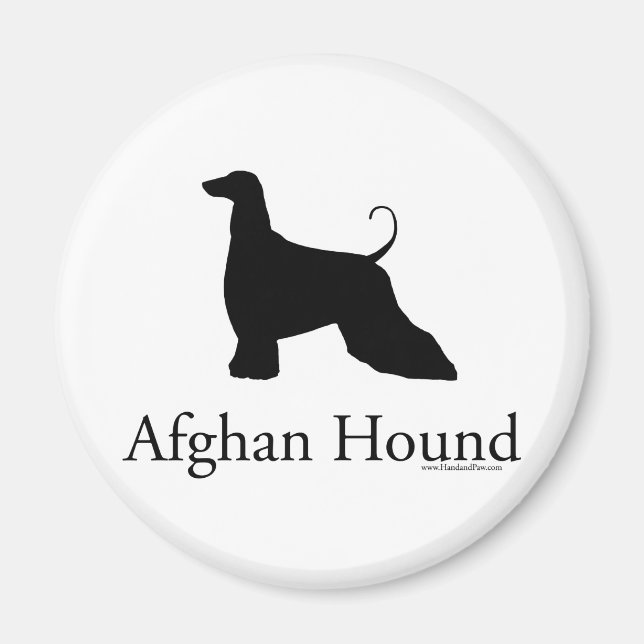Aimant Silhouette afghane Hound (Devant)