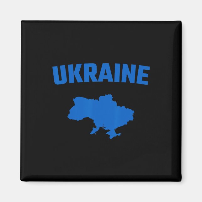 Aimant Silhouette bleue isolée d'une carte de l'Ukraine  (Devant)