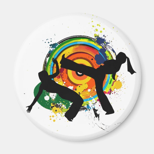 Aimant silhouette capoeira (Devant)
