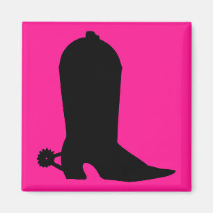 Aimant Silhouette d'amorçage de cowboy
