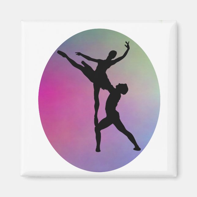 Aimant Silhouette Danse moderne Arc-en-ciel couleur Arriè (Devant)