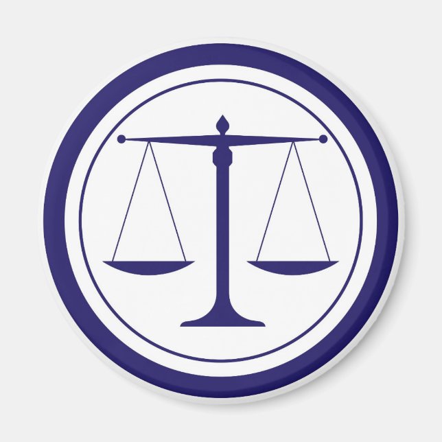 Aimant Silhouette de balance de justice bleue (Devant)