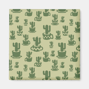 Aimant Silhouette de cactus succulent en tasses et pots
