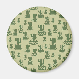 Aimant Silhouette de cactus succulent en tasses et pots