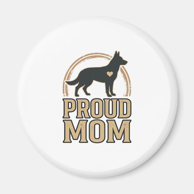 Aimant Silhouette de chien de mère fière Design vectoriel (Devant)