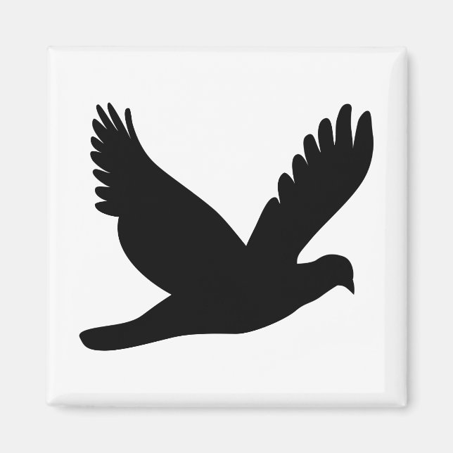 Aimant Silhouette de colombe volante (Devant)