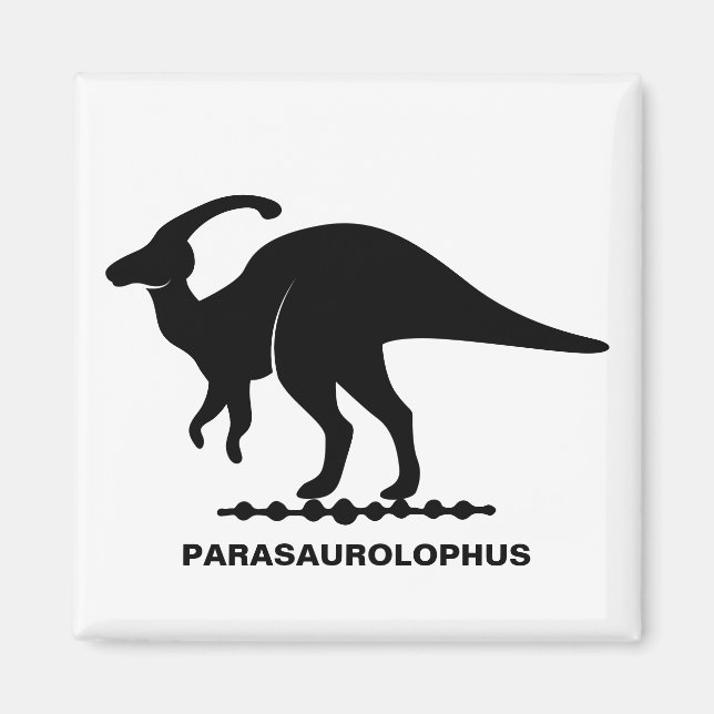Aimant Silhouette de Dinosaure Parasaurolophus (Devant)