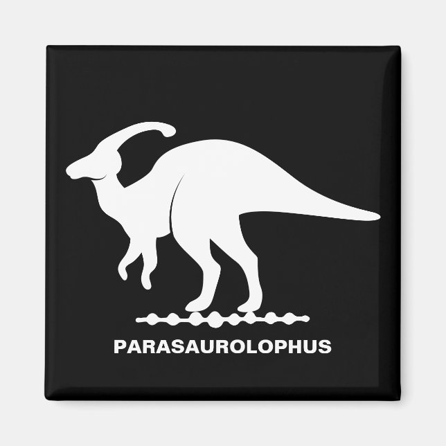 Aimant Silhouette de Dinosaure Parasaurolophus (Devant)