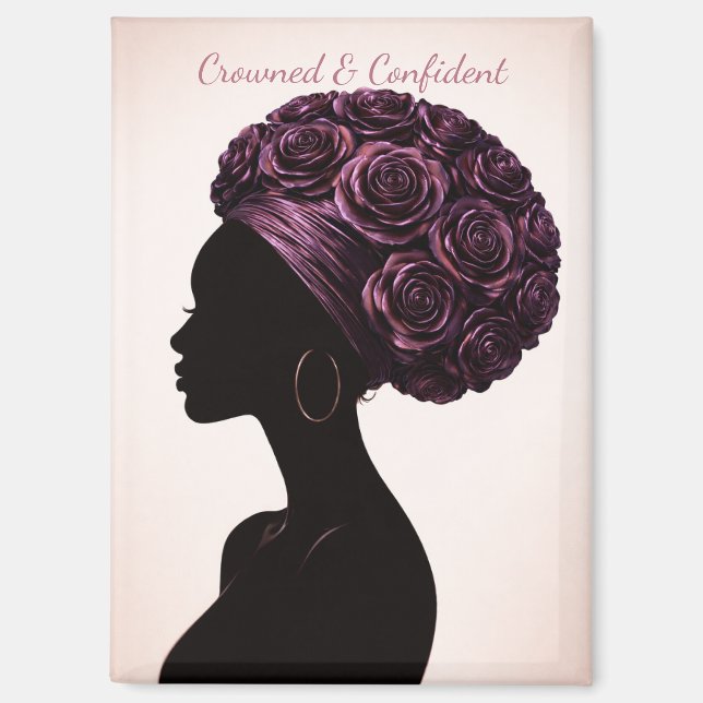 Aimant Silhouette de Femme Noire Autonomisée (Recto)