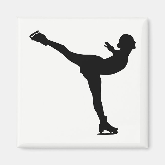 Aimant Silhouette de femme patinant (Devant)