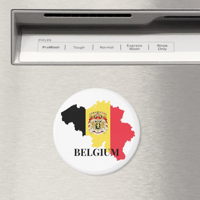 Aimant Silhouette de la Belgique, drapeau, (In Situ (Lave-vaisselle))