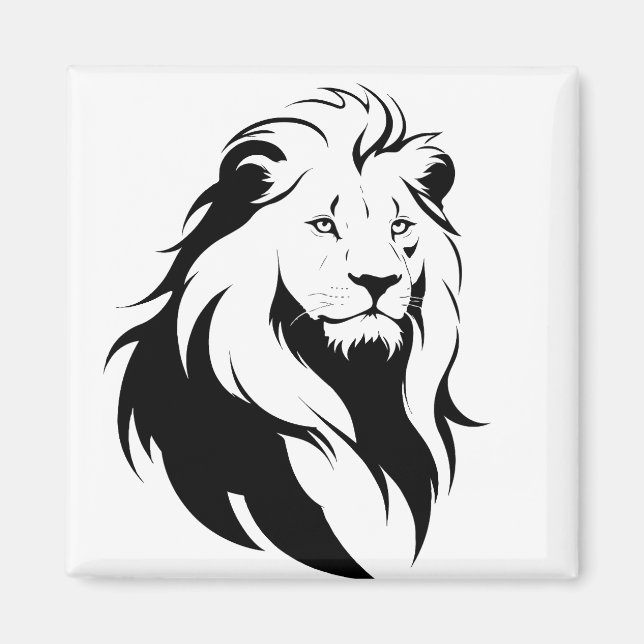 Aimant Silhouette de Lion majestueuse dans l'art vectorie (Devant)
