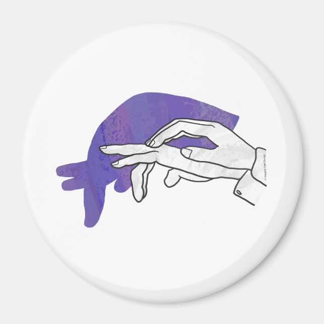 Aimant Silhouette de main Fourmilier Violet (Devant)