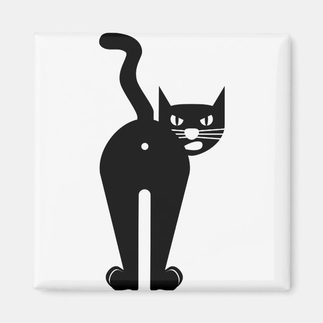 Aimant Silhouette de Mammifère Chat Animal (Devant)