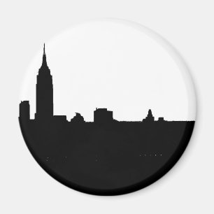Aimant Silhouette de New York noir et blanc
