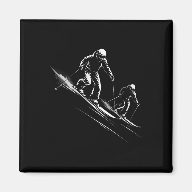 Aimant Silhouette de ski _2  (Devant)