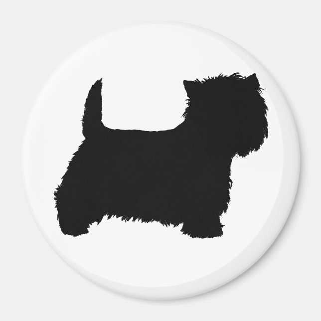 Aimant Silhouette de Terrier West Highland White (Devant)