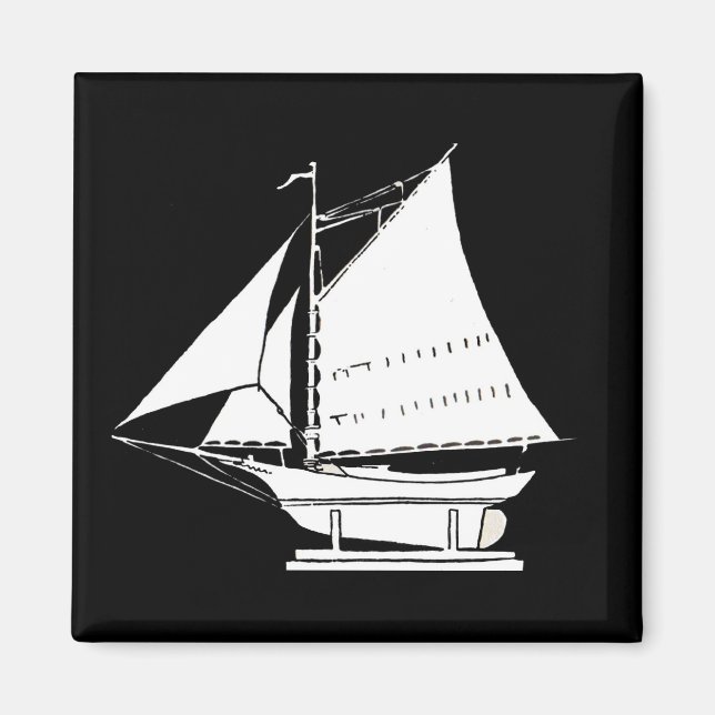 Aimant silhouette de voilier (Devant)