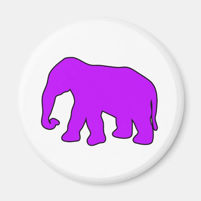 Aimant Silhouette d'éléphant africain Tusks d'ivoire Dumb (Devant)