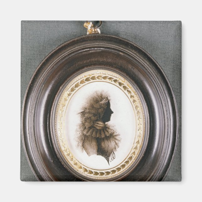Aimant Silhouette d'une dame, peinte sur verre convexe (Devant)