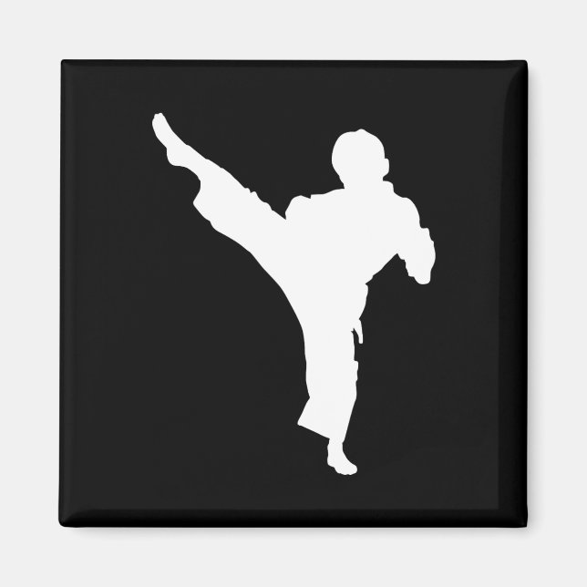 Aimant Silhouette Karate Fighter Shotokan Martial Arts Ta (Devant)