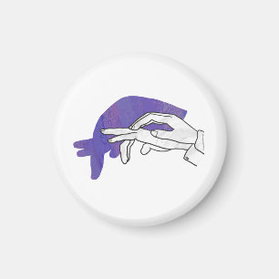 Aimant Silhouette main Anteater violet