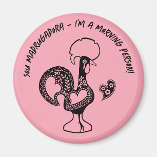 Aimant Silhouette Moderne du Rooster Early Riser portugai