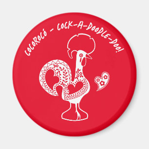 Aimant Silhouette Moderne du Rooster Early Riser portugai