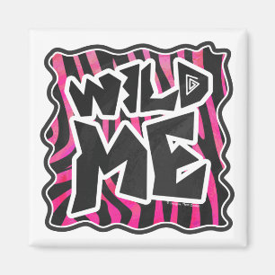 Aimant Silhouette noir et rose chaud Zèbre