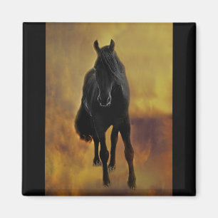 Aimant Silhouette noire de cheval