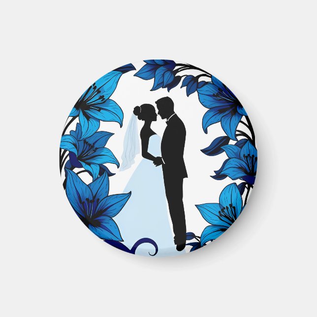 Aimant Silhouette romantique d'un couple (Devant)