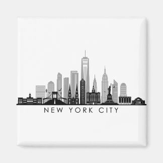 Aimant Silhouette Skyline de la ville de New York Manhatt