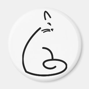 Aimant Silhouette tourbillonnante artistique de chat