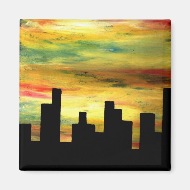 Aimant silhouette urbaine (Devant)