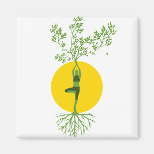 Aimant Silhouette Woman Tree Yoga Meditation