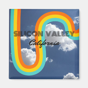 Aimant Silicon Valley Californie Rétro Arc-en-ciel et Nua
